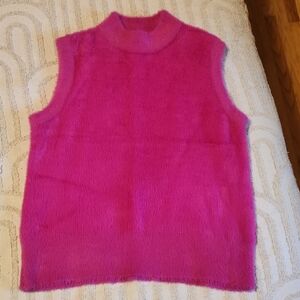 Rachel Zoe Vibrant Pink Fuzzy Top